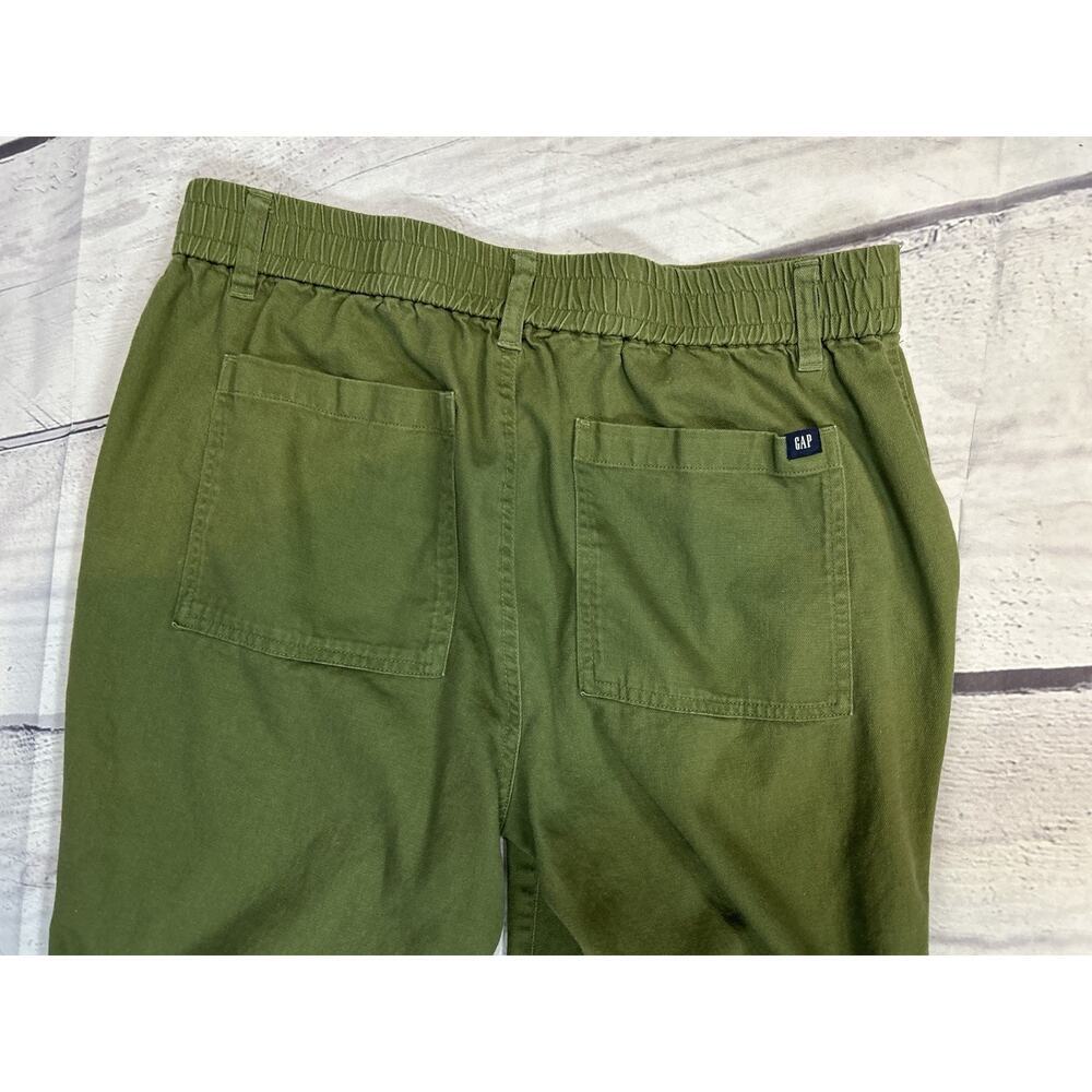 Gap Women’s Elastic Waistband Twill Jogger Pants Self-tie Olive Size M - Picture 4 of 6